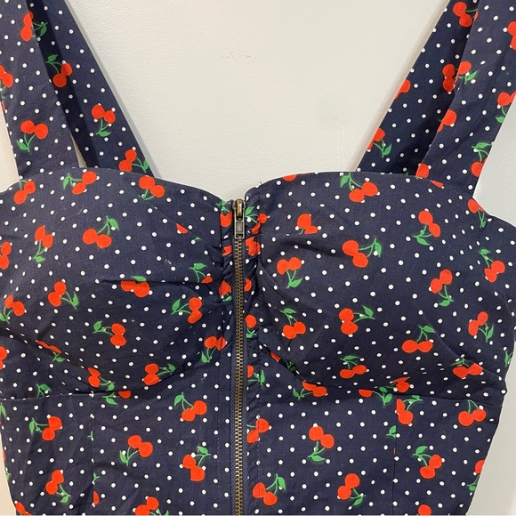 Iris | Cherry Ruched Ruffled Top - Picture 2 of 8